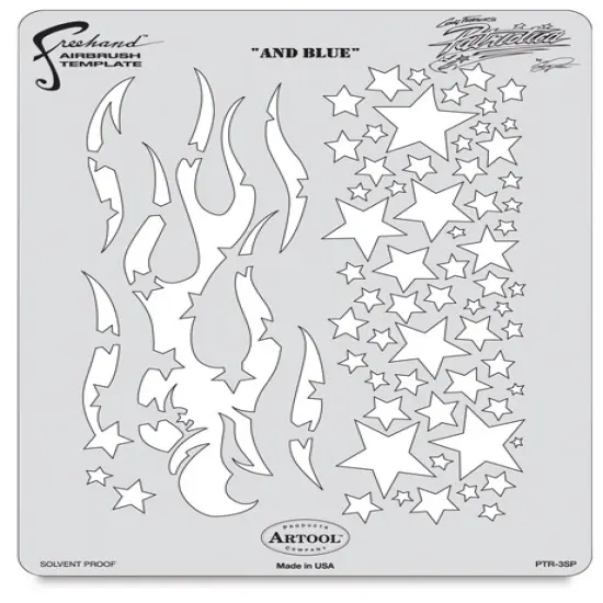 Iwata Artool Freehand Template - Patriotica And Blue {1}