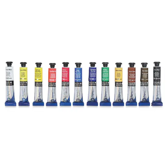Daler-Rowney Aquafine Watercolors - Introduction Set of 12, 8 ml, Tubes {1}