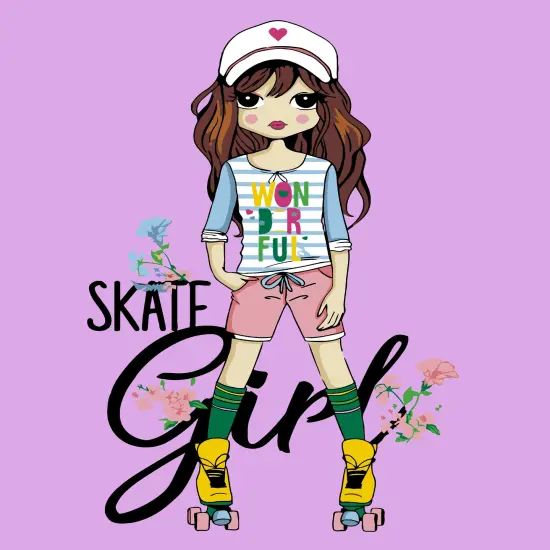 Artwille DIY Paint by Numbers for Adults and Kids, Acrylic Painting Kit - "Skate Girl", 13.8 x 17.7 in {1}
