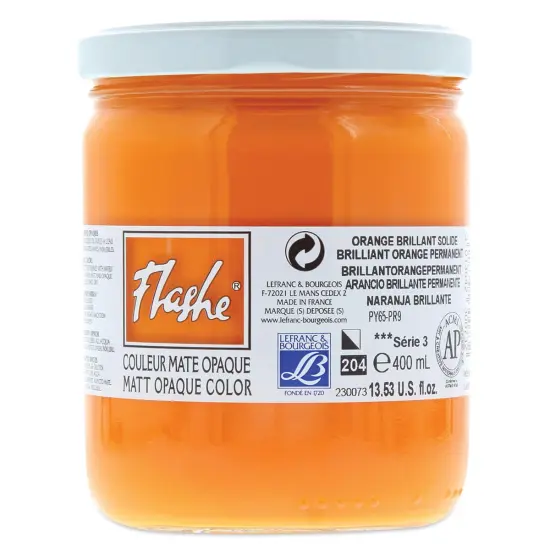Lefranc & Bourgeois Flashe Vinyl Paint - Japanese Orange, 400 ml jar {1}
