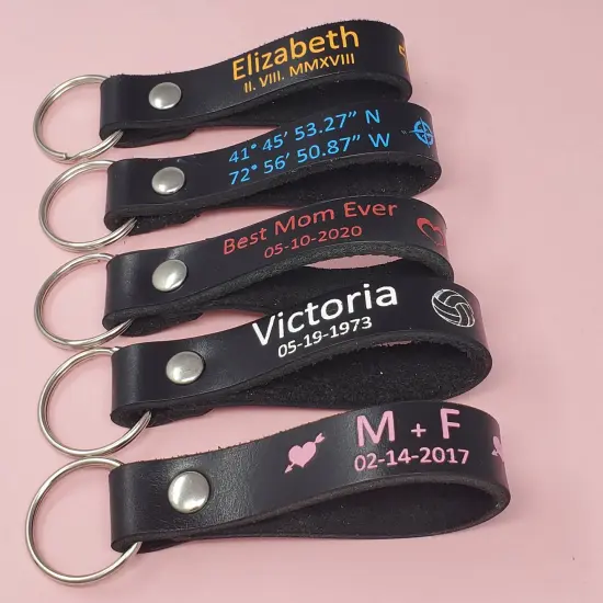 Blank Leather Keyrings 12 Pack &ndash; Pre-Cut Blanks with Hardware for Hot, Foil Stamping & Engraving Black {3}