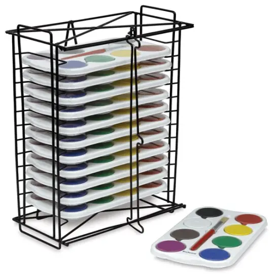 Richeson Tempera Cakes and Sets - 12 Tier Tempera Rack with 12, 8-Color Sets {2}