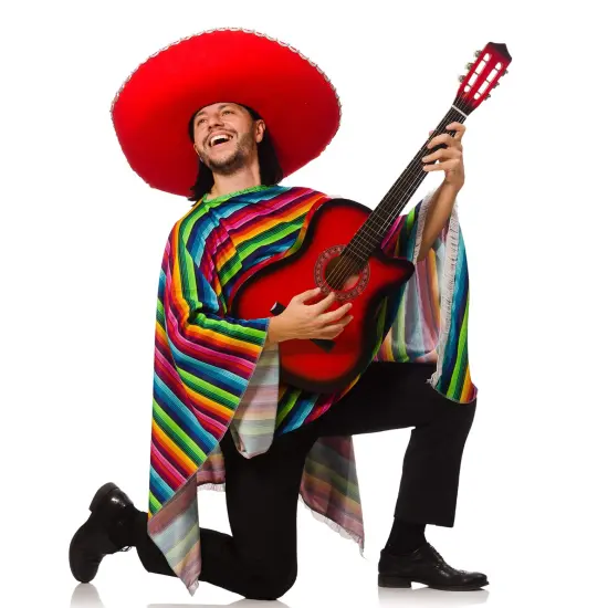 Mexican Serape Poncho Costume - Cinco De Mayo Mexican Fiesta Ponchos for Adults and Kids {2}