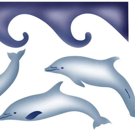 Dolphin Wall Stencil | 609 by Designer Stencils | Animal & Nature Stencils | Reusable Art Craft Stencils for Painting on Walls, Canvas, Wood | Reusable Plastic Paint Stencil for Home Makeover | Easy to Use & Clean Art Stencil {2}
