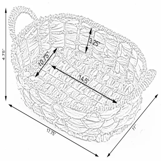 Seagrass Fruit Bread Basket Tray with Handles {2}