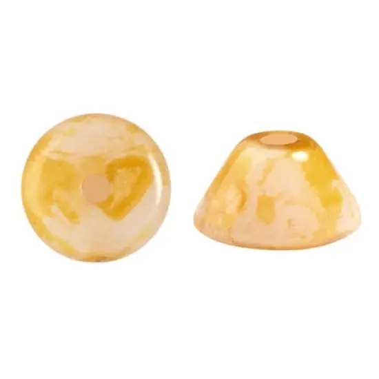 Konos Par Puca&reg; Czech glass bead, Frost Sweet Pink Travertin, 10 grams {1}