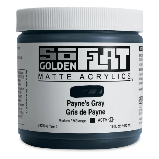 Golden SoFlat Matte Acrylic Paint - Payne's Gray, 473 ml, Jar {1}
