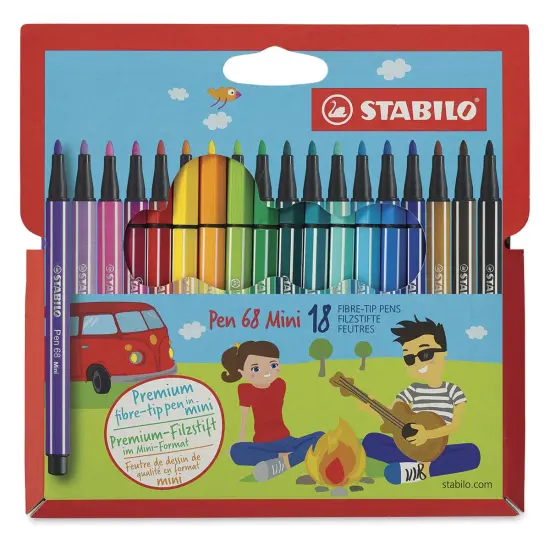 Stabilo Pen 68 Set - Set of 18, Mini Pens, Assorted Colors {1}