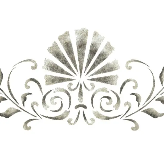 Leaf and Fan Design Wall Stencil | 2621 by Designer Stencils | Floral Stencils | Reusable Art Craft Stencils for Painting on Walls, Canvas, Wood | Reusable Plastic Paint Stencil for Home Makeover | Easy to Use & Clean Art Stencil {2}