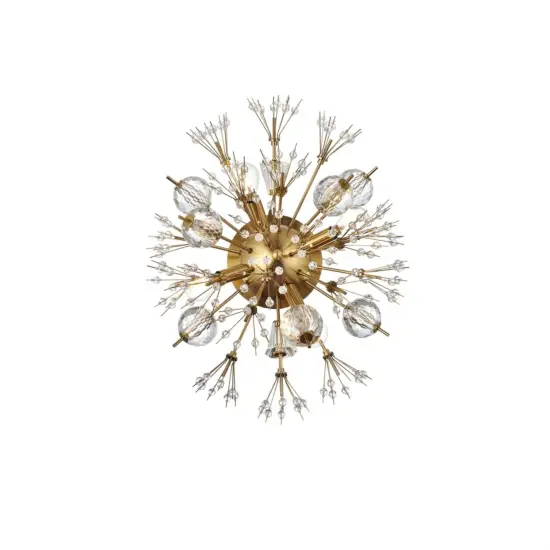 Vera 19 inch crystal starburst wall sconce in gold {1}