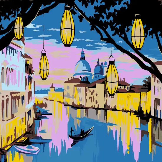 Artwille DIY Paint by Numbers for Adults and Kids, Acrylic Painting Kit - "Venice", 13.8 x 17.7 in {1}