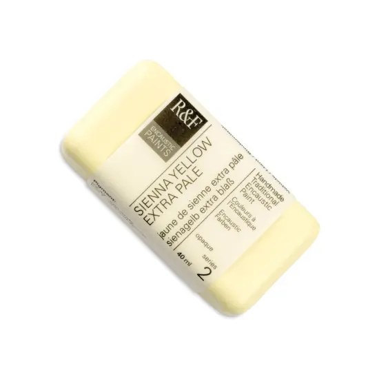 R&F Encaustic Paint Block - Sienna Yellow Extra Pale, 40 ml block {1}