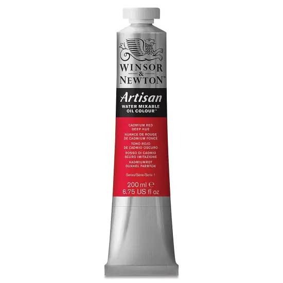 Winsor & Newton Artisan Water Mixable Oil Paint - Cadmium Red Deep Hue, 200 ml tube {2}