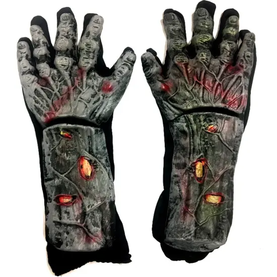 Adults Undead Zombie Exposed Rotted Flesh Gloves Costume Accessory {1}