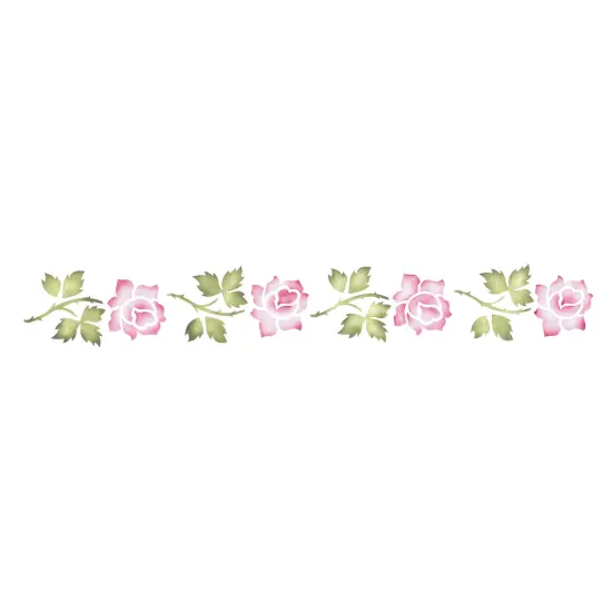 Medium Rose Wall Stencil | 715 by Designer Stencils | Floral Stencils | Reusable Art Craft Stencils for Painting on Walls, Canvas, Wood | Reusable Plastic Paint Stencil for Home Makeover | Easy to Use & Clean Art Stencil {1}