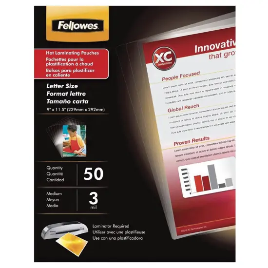 Fellowes ImageLast Thermal Laminating Pouches - 11-1/2" x 9", 3 ml, Pkg of 50 {1}