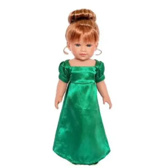 Step Back in Time with Our Exquisite Victorian-Style Emerald Green Gown for 18 inch Dolls {1}
