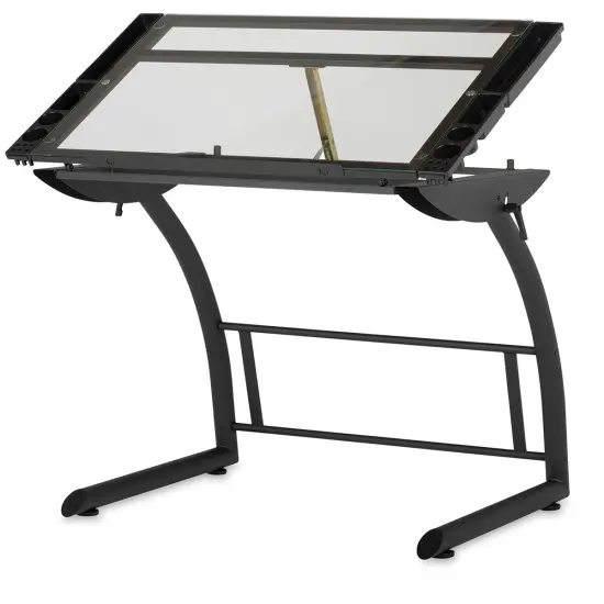 Studio Designs Triflex Drawing Table - Charcoal Frame, Clear Glass {2}
