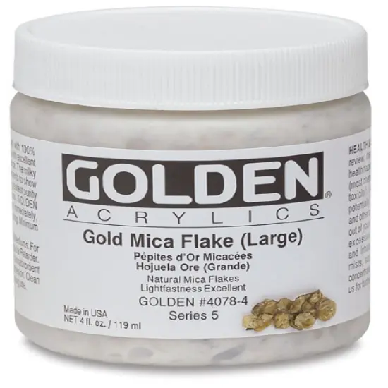 Golden Special Iridescent Acrylics - Gold Mica Flake (Large), 4 oz {2}