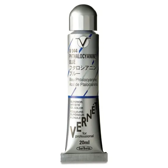 Holbein Vern&eacute;t Superior Artists' Oil Color - Pthalocyanine Blue, 20 ml tube {1}