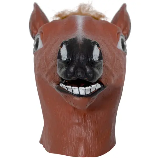 Horse Head Costume Mask - Realistic Brown Animal Head Horse Masks for Adults and Kids {5}