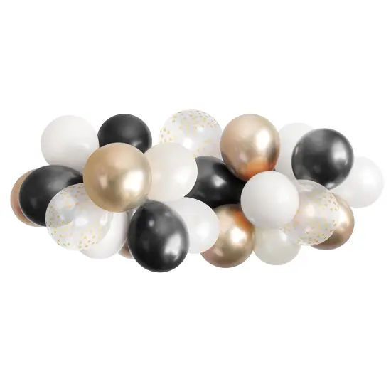 Balloon Garland - Black, White, and Gold {1}