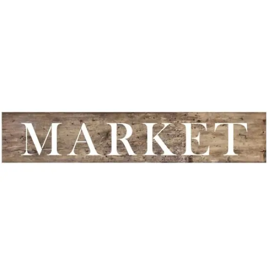 37-Inch Market Wall Stencil | 3794 by Designer Stencils | Word & Phrase Stencils | Reusable Art Craft Stencils for Painting on Walls, Canvas, Wood | Reusable Plastic Paint Stencil for Home Makeover | Easy to Use & Clean Art Stencil {1}