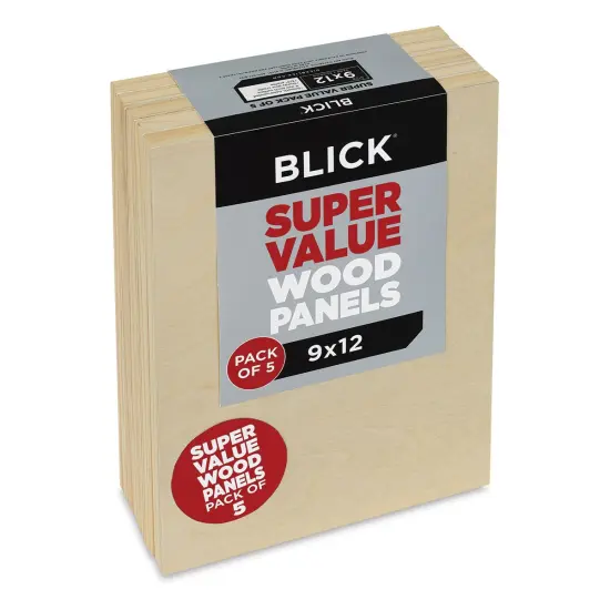 Blick Super Value Wood Panel Pack - 9" x 12", Pkg of 5 {1}