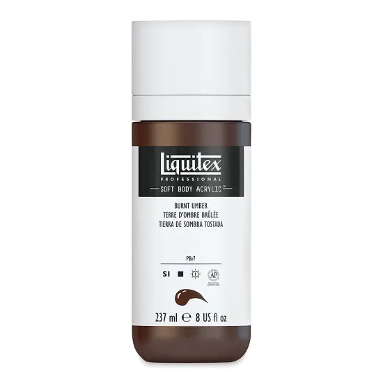 Liquitex Soft Body Artist Acrylics - Burnt Umber, 237 ml {1}