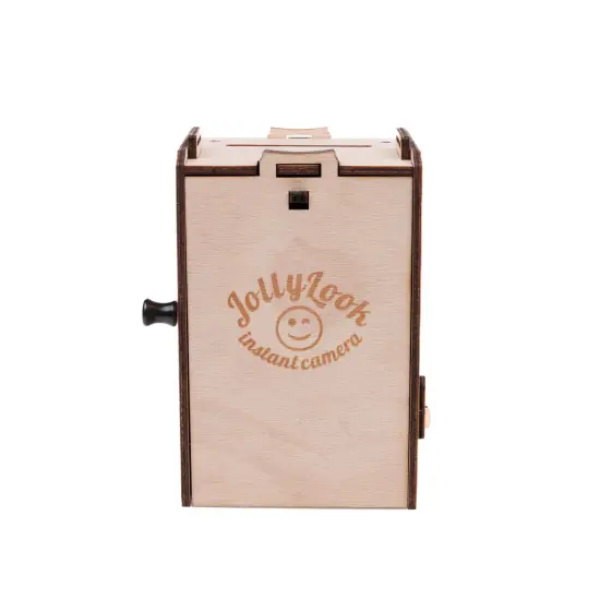 Pinhole Instant Film Camera Building Set - 3D Wooden Puzzle for Adults - Retro Vintage Steampunk Mechanical Wood Model to Build - Compatible with Instax Mini Film (Not Included) Natural wood diy {2}