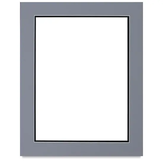 Blick Double Mat - Bar Harbor Gray / Smooth Black, 16" x 20" (11-3/4" x 15-3/4") opening {2}