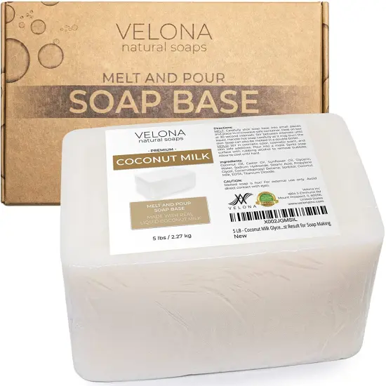 10 LB - Coconut Milk Glycerin Soap Base by Velona | SLS/SLES Free | Melt and Pour | Natural Bar for The Best Result for Soap Making&hellip; {2}