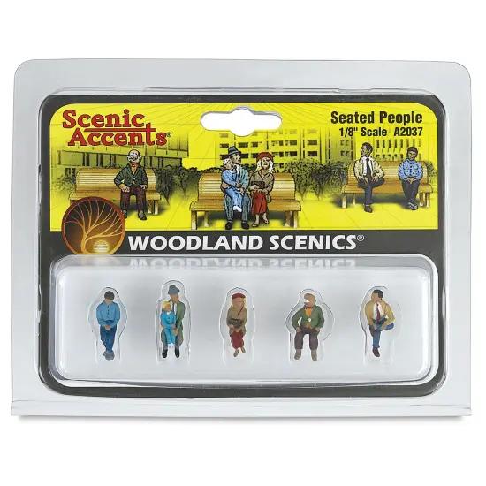 Woodland Scenics Model Scenery - Seated Scale People, Pkg of 5, 1/8" {1}
