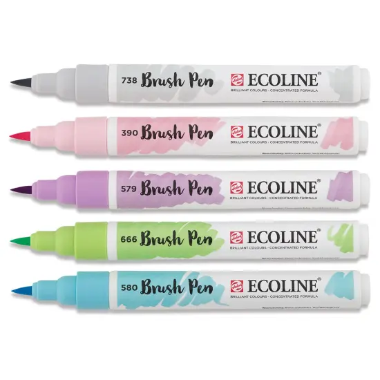 Royal Talens Ecoline Brush Marker Set - Pastel Colors, Set of 5 {2}