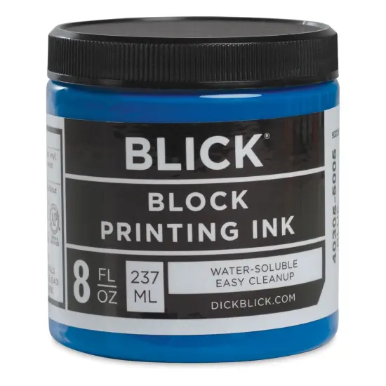 Blick Water-Soluble Block Printing Ink - Blue, 8 oz Jar {1}