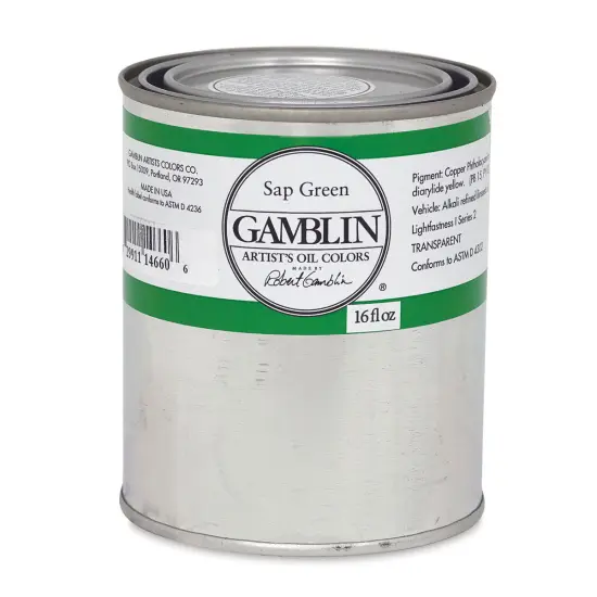 Gamblin Artist's Oil Color - Sap Green, 16 oz Can {1}