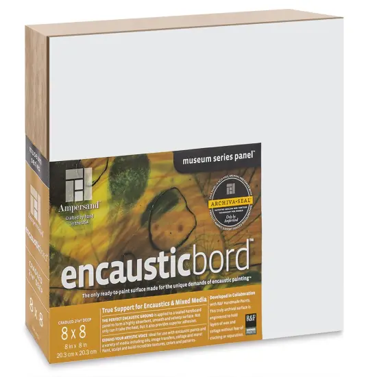 Ampersand Encausticbord - 8" x 8" x 2-1/8", Cradled {1}