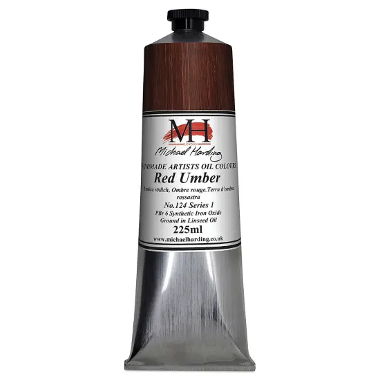 Michael Harding Artists Oil Color - Red Umber, 225 ml tube {2}