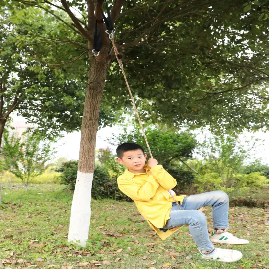 Wooden Round Disc Plate Swing Seat With Hanging Rope {6}