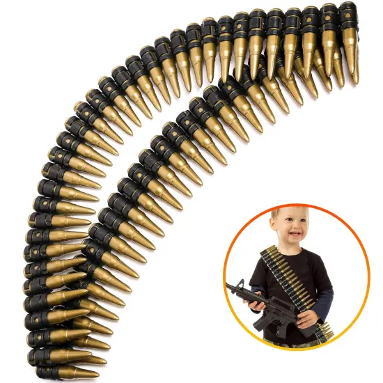 Fake Bullet Army Belt - Plastic Bandolier Military Toy Ammo Costume Accessories Props for Kids and Adults {1}