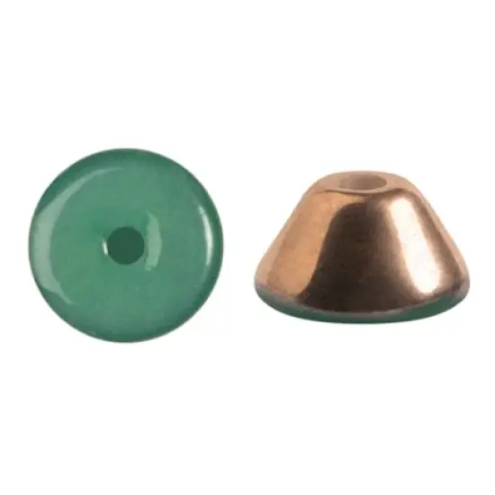 Konos Par Puca&reg; Czech glass bead, Frost Jade Capri Gold, 10 grams {1}