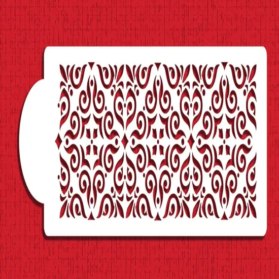 Mexican Tile Cake Stencil Tier #4 | C544 by Designer Stencils | Cake Decorating Tools | Baking Stencils for Royal Icing, Airbrush, Dusting Powder | Reusable Plastic Food Grade Stencil for Cakes | Easy to Use & Clean Cake Stencil {1}