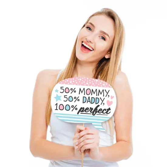 Big Dot of Happiness Funny Baby Gender Reveal - Team Boy or Girl Party Photo Booth Props Kit - 10 Piece {3}