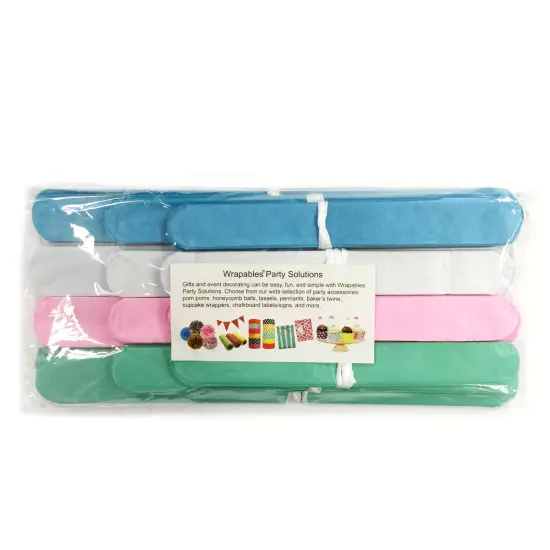 Wrapables Set of 12 Tissue Pom Pom Party Decorations for Weddings, Birthday Parties Baby Showers and Nursery Decor, Blue/Pink/Aqua/White {2}