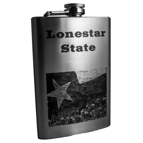 8oz Lonestar State Stainless Steel Flask {1}