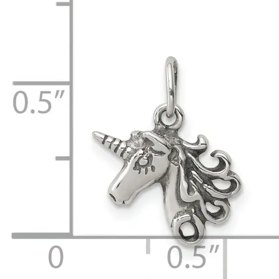 Sterling Silver Unicorn Charm Jewerly 16mm x 11mm {4}