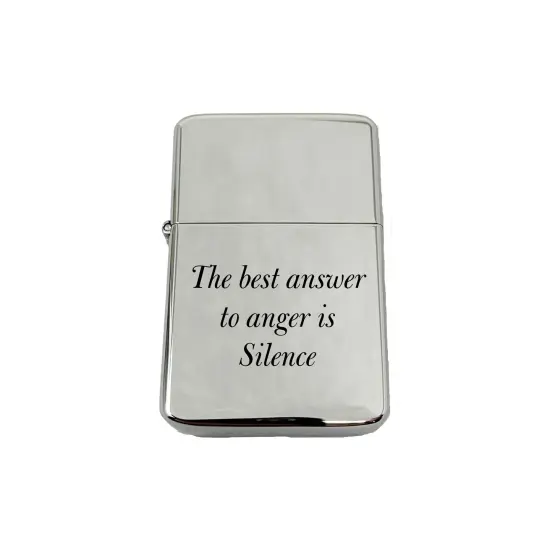 Lighter The Best Answer to Anger is Silence Marcus Aurelius CHROME {1}