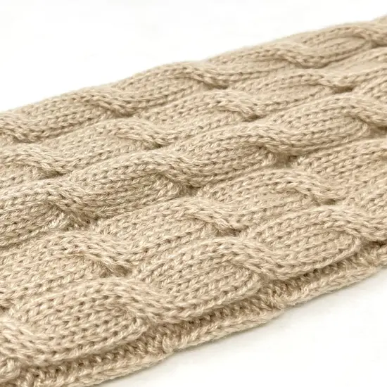 Wrapables Women's Cable Knit Leg Warmers Khaki {3}