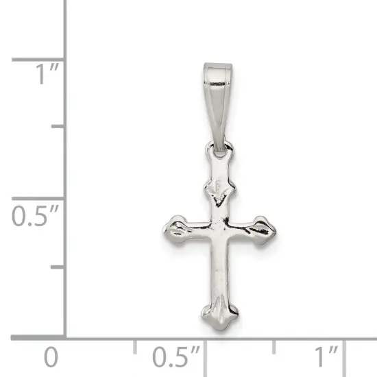 Sterling Silver Budded Cross Charm Jewerly 24mm x 11mm {4}