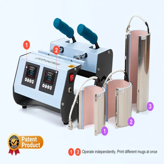 3-in-1 Two Station Mug Press Press - Blue {3}